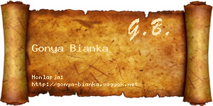 Gonya Bianka névjegykártya